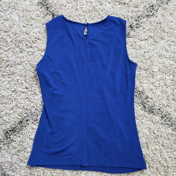 NWT Ivanka Trump Blue and Gold Accent Sleeveless Tank Top Size XS - Picture 3 of 7